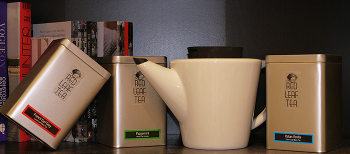 Red leaf Tea Cafe Tins